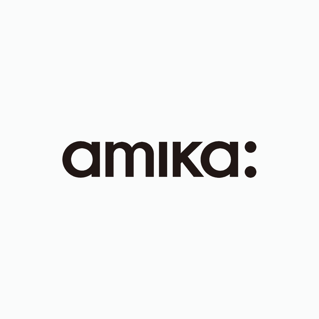 Amika logo with black text on a white background.